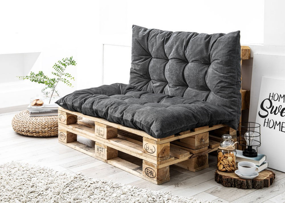 Sitzkissen Set für Palettenmöbel – 2-Teiler (Sitz- & Rückenkissen)