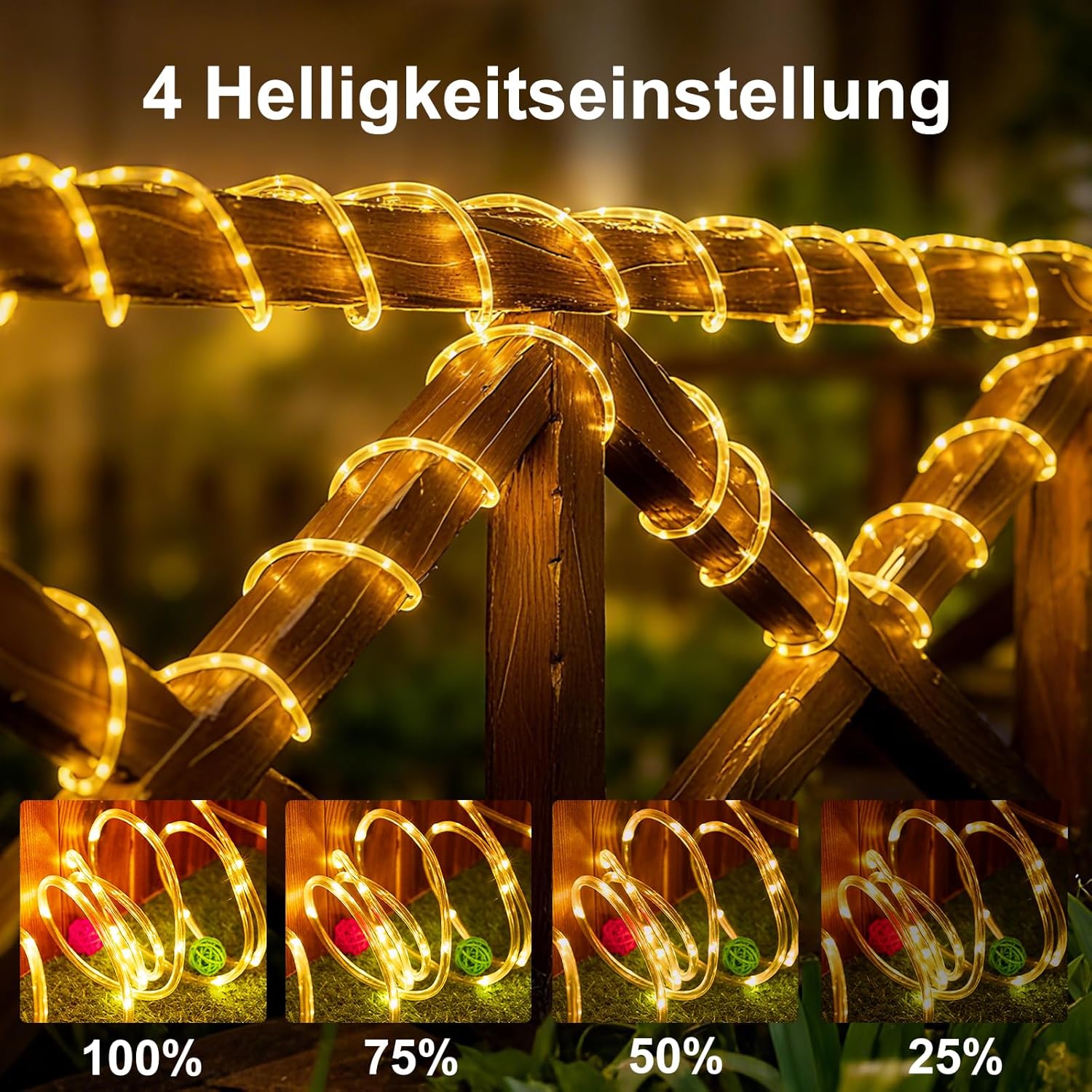 LED Lichterschlauch – 10 Meter Länge mit Fernbedienung