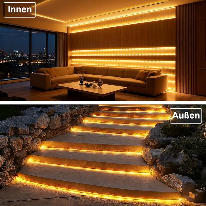 LED Lichterschlauch – 10 Meter Länge mit Fernbedienung