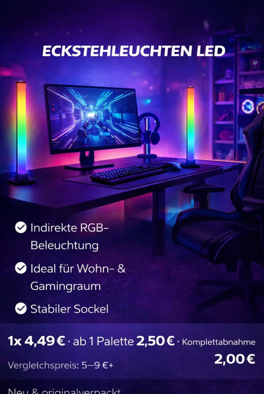 Eckstehleuchten LED – RGB Ambientebeleuchtung