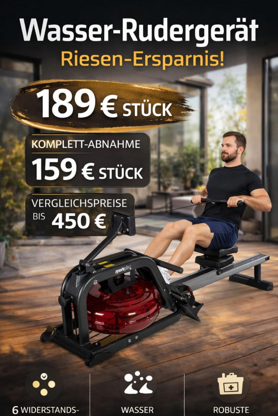 Profi-Wasser-Rudergerät