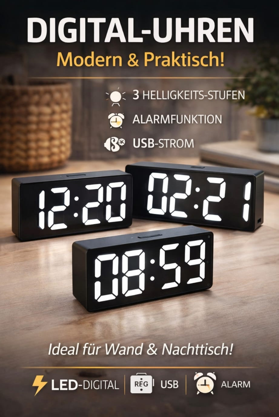 LED Digital-Uhren – Modern & Praktisch